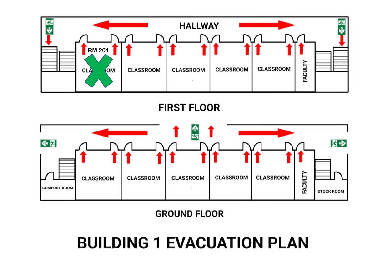 Building 1 evacuation plan